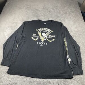 Pittsburgh Penguins Majectic T-Shirt Gray XL Long Sleeve Sleeve
